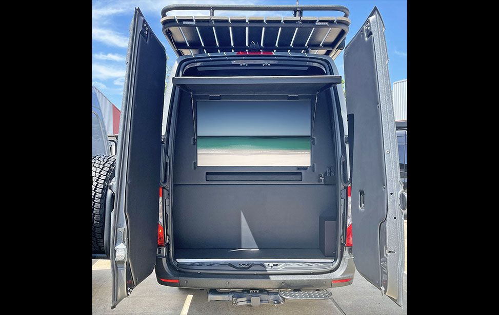 Rear Facing TV in Luggage/Cargo Area