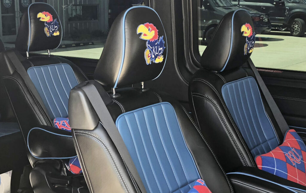 Sports Travel Conversion Interior Custom Mascot Stitching