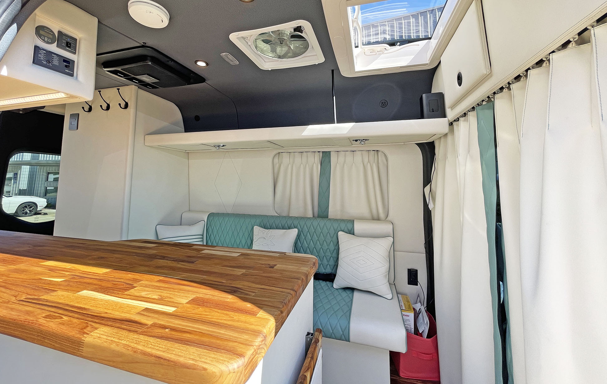 Sea Green Interior and Skylight