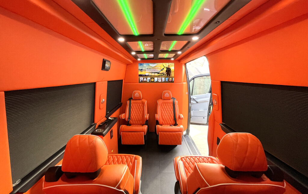 Pro Musician's Party Van Interior with Accent Lighting TV