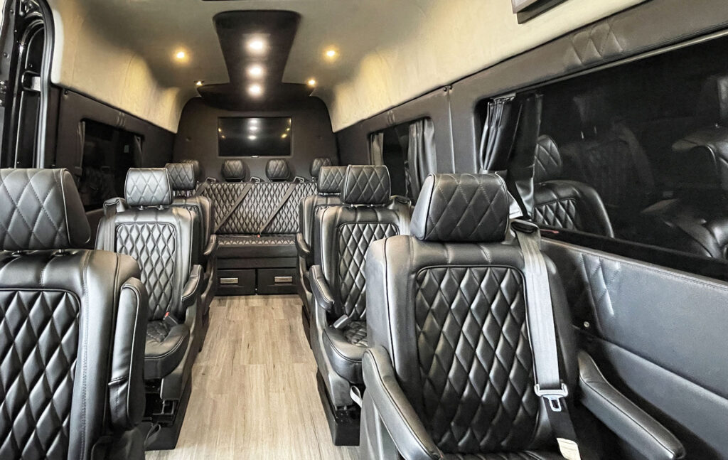 Eleven Passenger Tailgating Van Interior