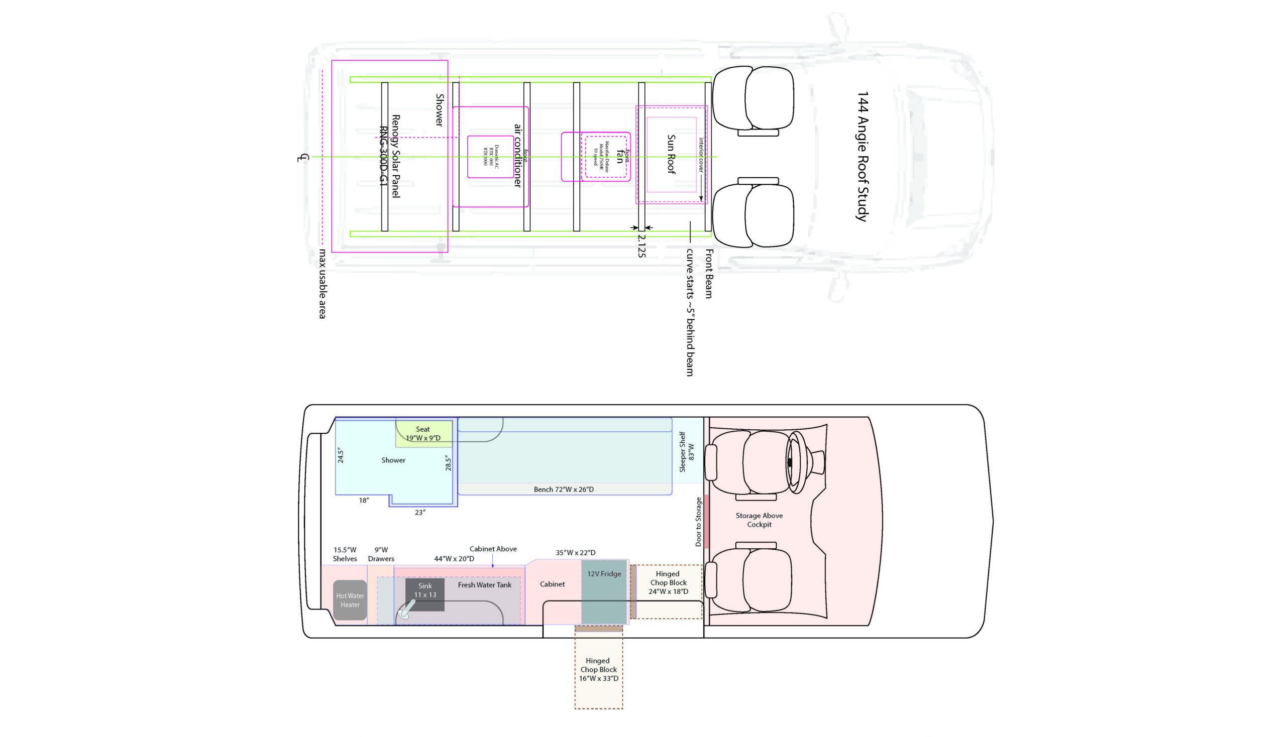 Floor Plan - Retiree RV Travel Van