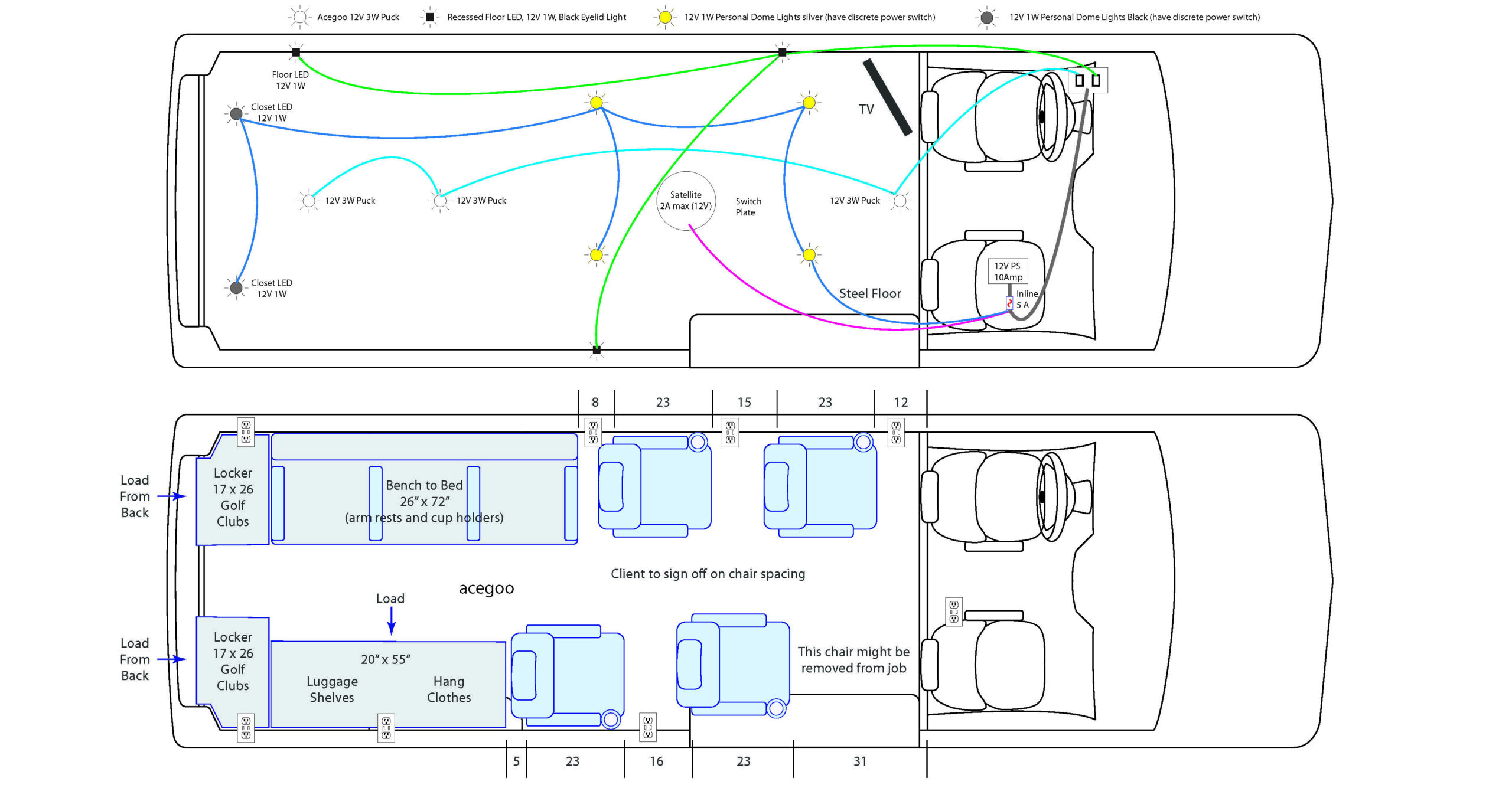 Floor Plan - Golf Touring Van