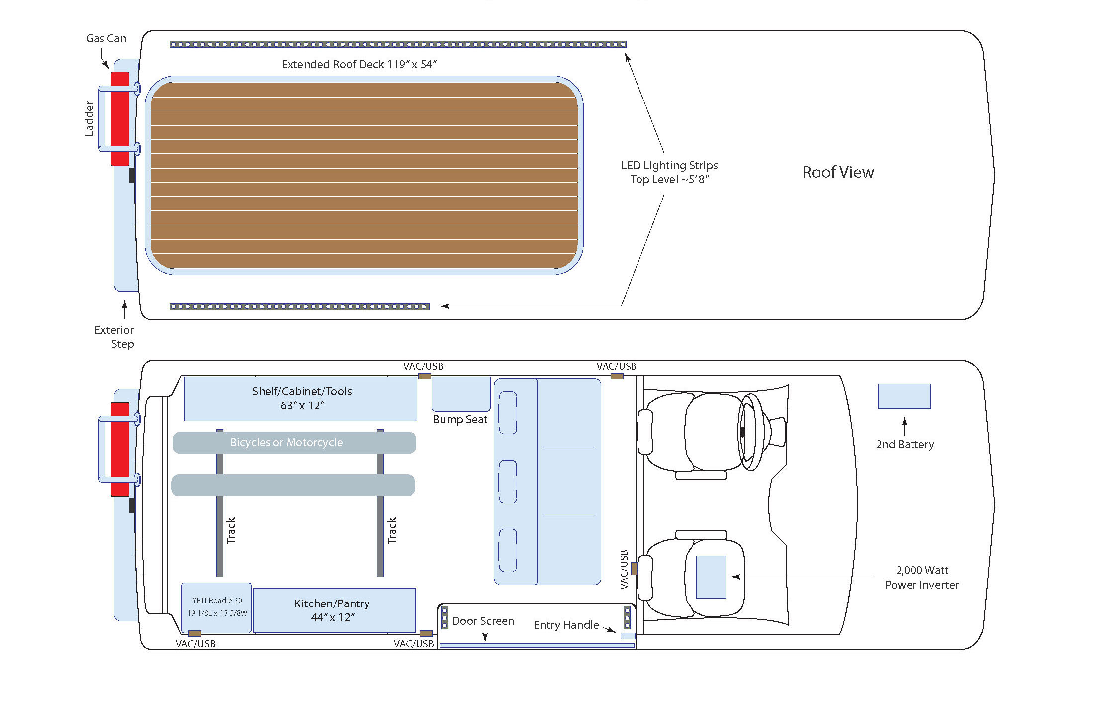 Floor Plans - Motorcycle Racing Van