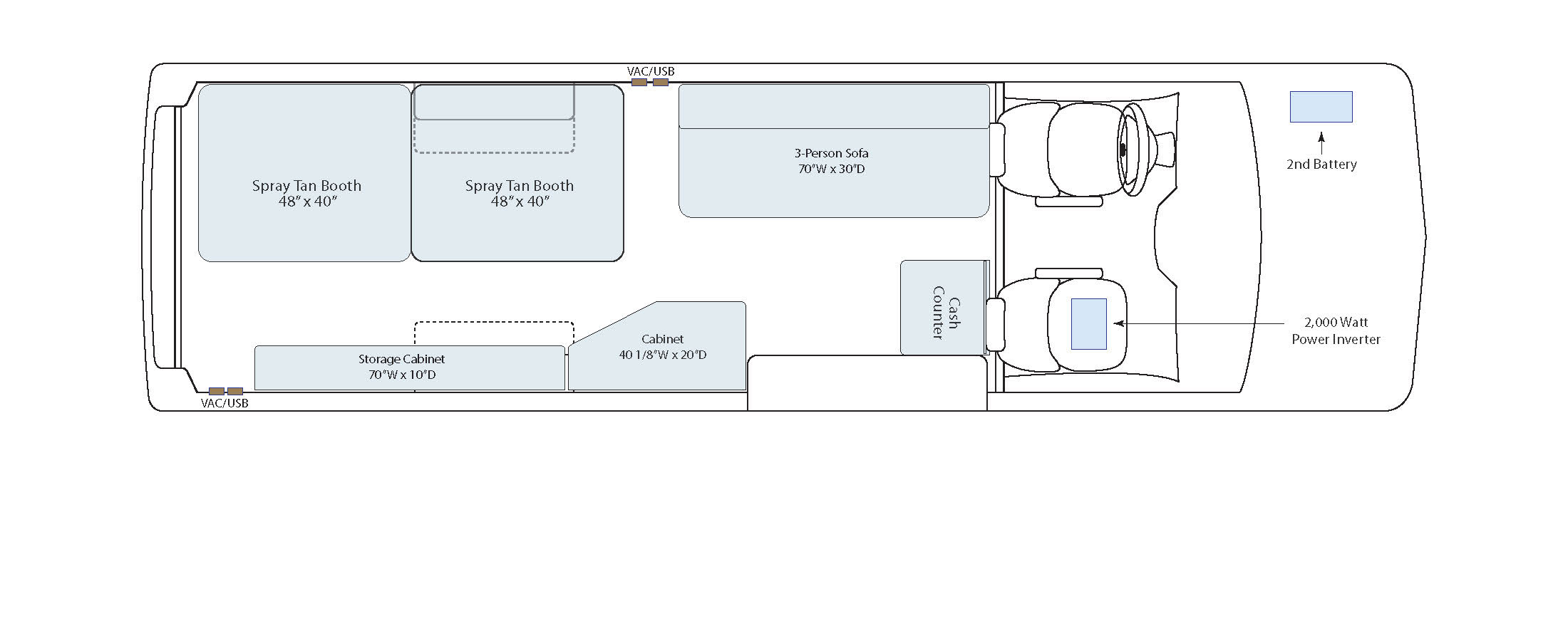 Floor Plan - Mobile Spray Tan Booth